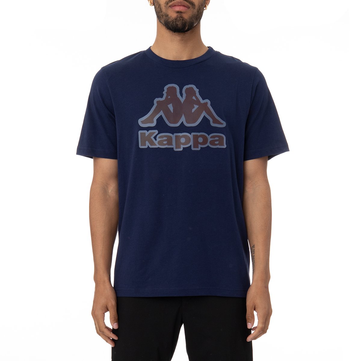 Kappa Men Authentic Logo Bant T-Shirt - BLUE MARINE product image 1, provided for visual reference and product detail review