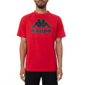 Kappa Men Authentic Logo Bant T-Shirt - RED product image 1, provided for visual reference and product detail review