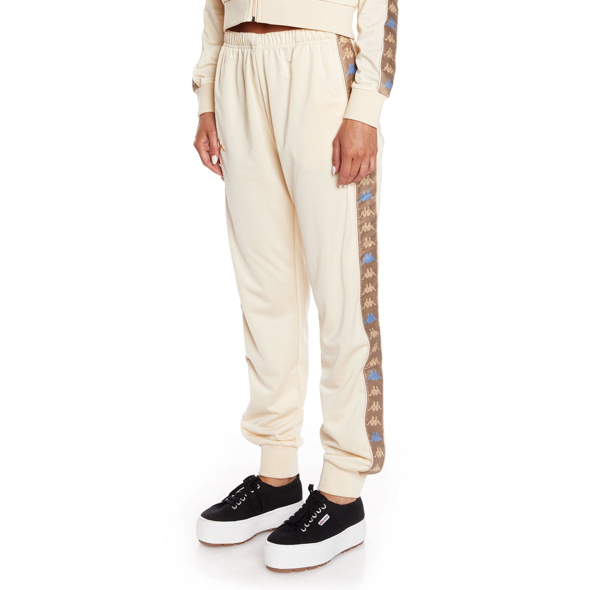 Kappa Womens 222 Banda Wrastory Trackpants - Beige product image 2, provided for visual reference and product detail review