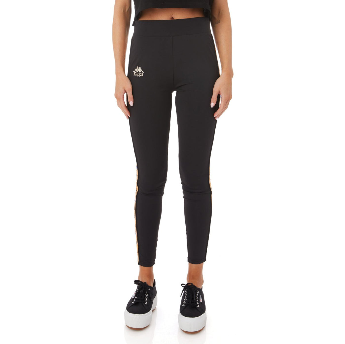 Kappa Womens 222 Banda Bartes Leggings - Black product image 2, provided for visual reference and product detail review