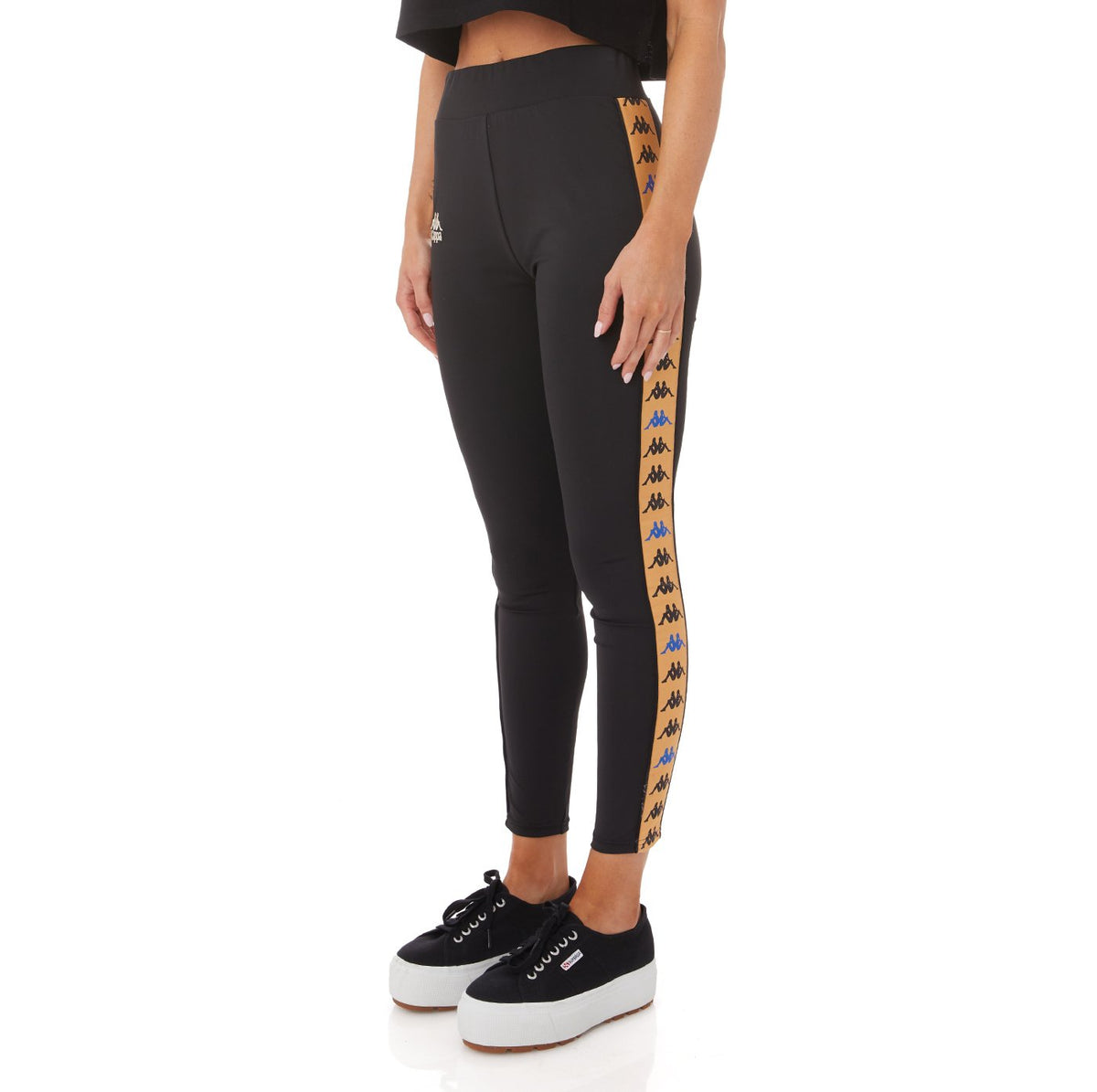 Kappa Womens 222 Banda Bartes Leggings - Black product image 1, provided for visual reference and product detail review