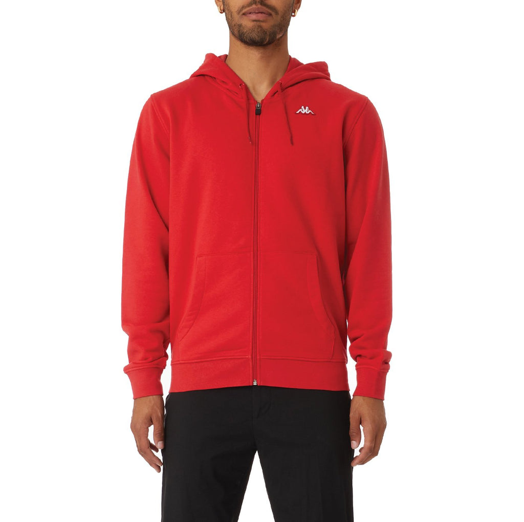 Kappa Authentic Lund Zip Hoodie - Red product image 1, provided for visual reference and product detail review