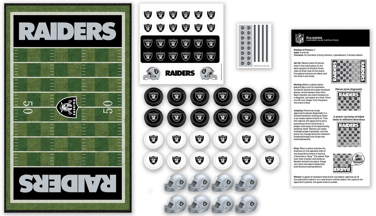Las Vegas Raiders Checkers Board Game product image 2, provided for visual reference and product detail review