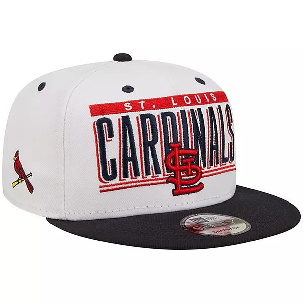 New Era ST Louis Cardinals Retro Title 9FIFTY Snapback Hat - White/Navy product image 1, provided for visual reference and