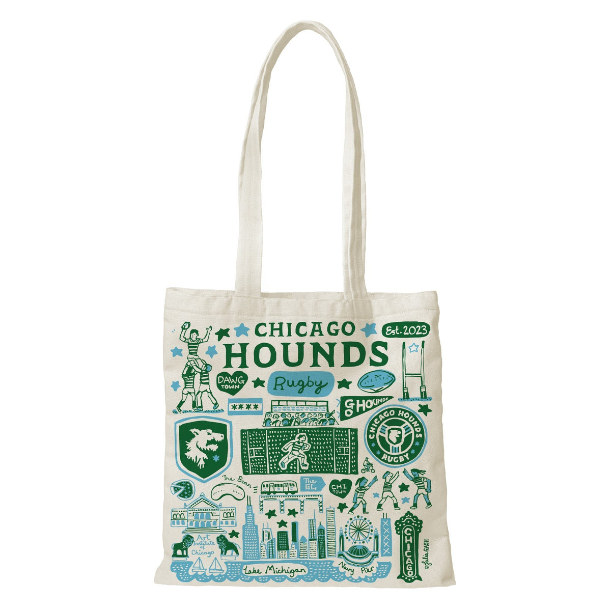 Chicago Hounds Julia Gash Tote Bag product image 1, provided for visual reference and product detail review