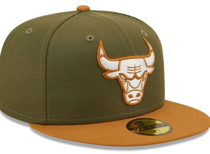New Era Chicago Bulls Two-Tone Color Pack 9FIFTY Hat-Olive/Brown product image 1, provided for visual reference and product