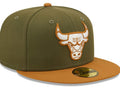 New Era Chicago Bulls Two-Tone Color Pack 9FIFTY Hat-Olive/Brown product image 1, provided for visual reference and product