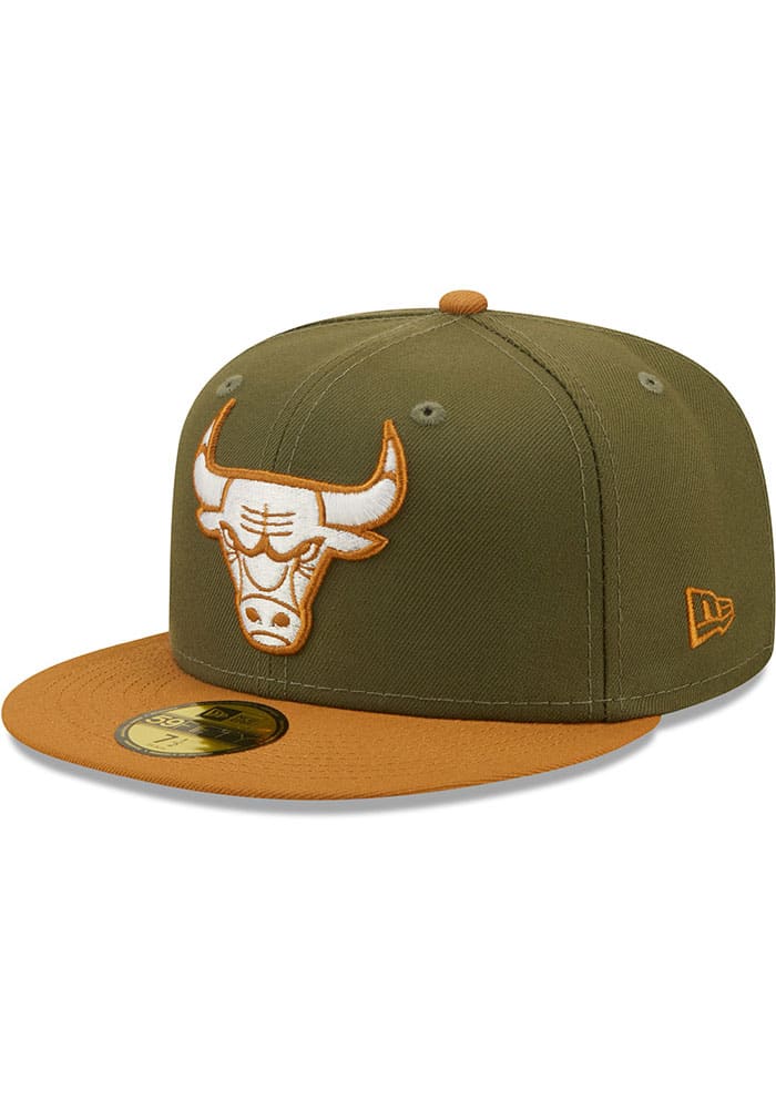New Era Chicago Bulls Two-Tone Color Pack 9FIFTY Hat-Olive/Brown product image 2, provided for visual reference and product