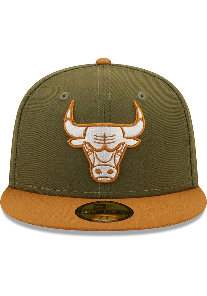 New Era Chicago Bulls Two-Tone Color Pack 9FIFTY Hat-Olive/Brown product image 3, provided for visual reference and product