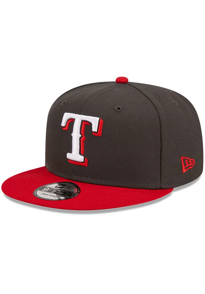 New Era Texas Rangers 2-Tone Color Pack Snapback Hat - Grey/Scarlet product image 2, provided for visual reference and