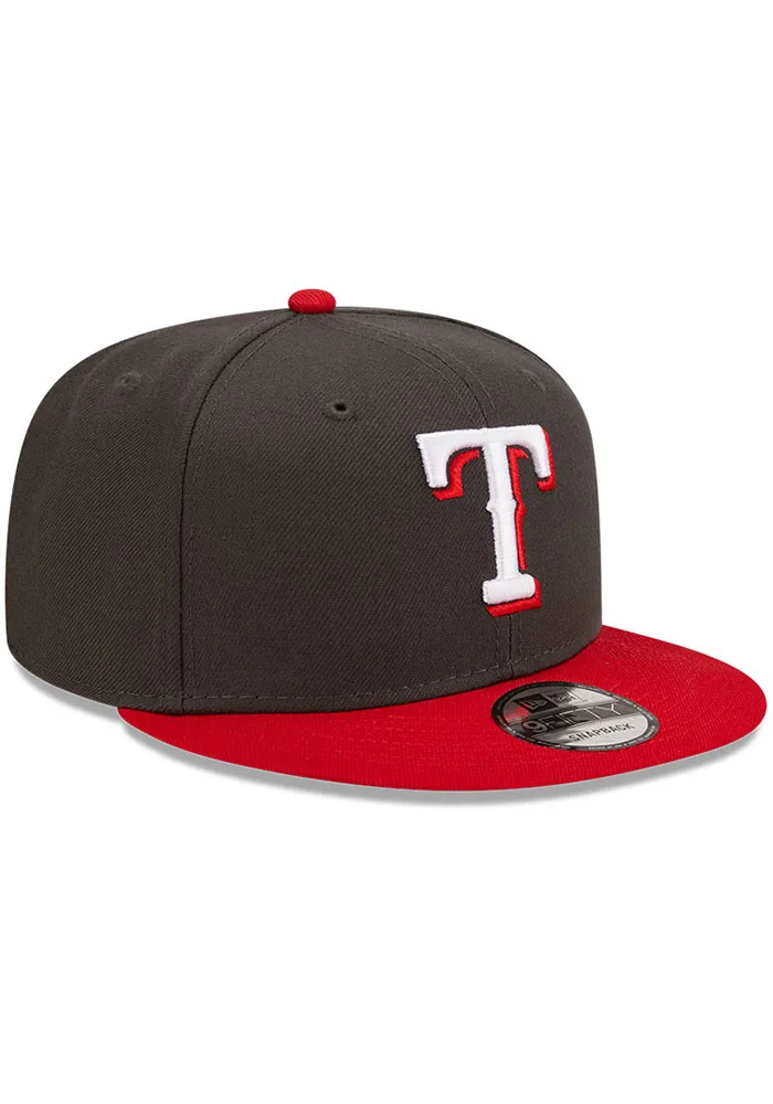 New Era Texas Rangers 2-Tone Color Pack Snapback Hat - Grey/Scarlet product image 1, provided for visual reference and