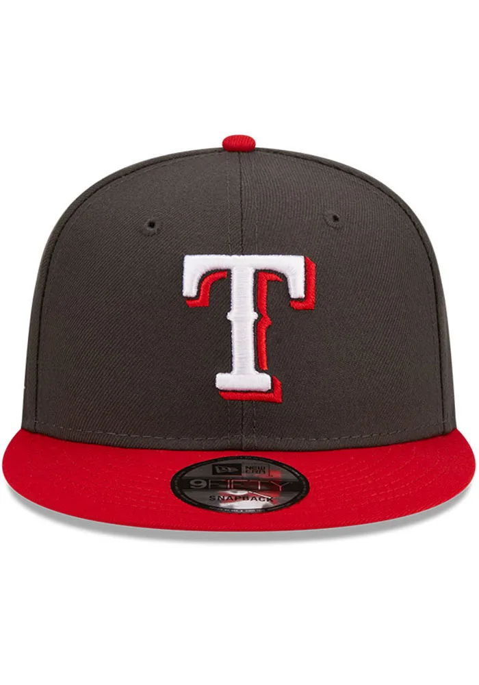 New Era Texas Rangers 2-Tone Color Pack Snapback Hat - Grey/Scarlet product image 3, provided for visual reference and