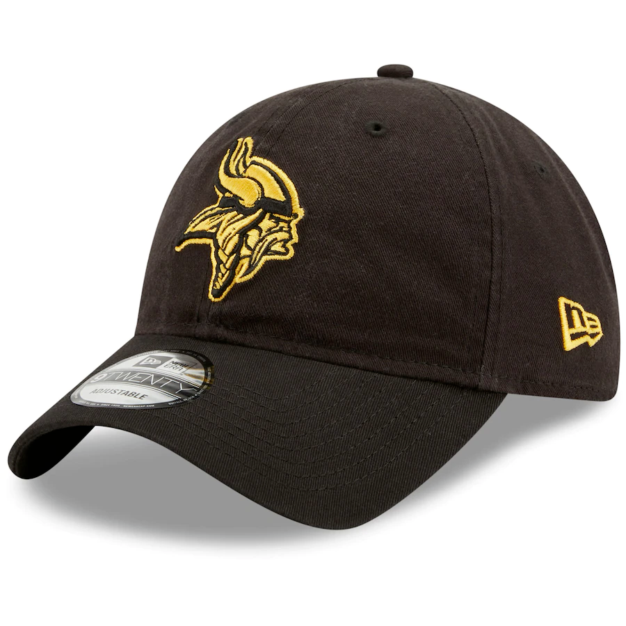 Minnesota Vikings New Era Black Team 2.0 Core Classic 9TWENTY Adjustable Hat product image 1, provided for visual reference