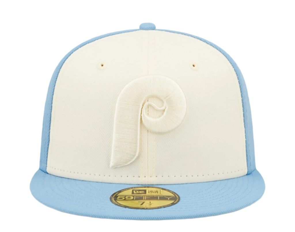 New Era Philadelphia Phillies 2-Tone 59Fifty Fitted Hat-Blue/Cream product image 2, provided for visual reference and