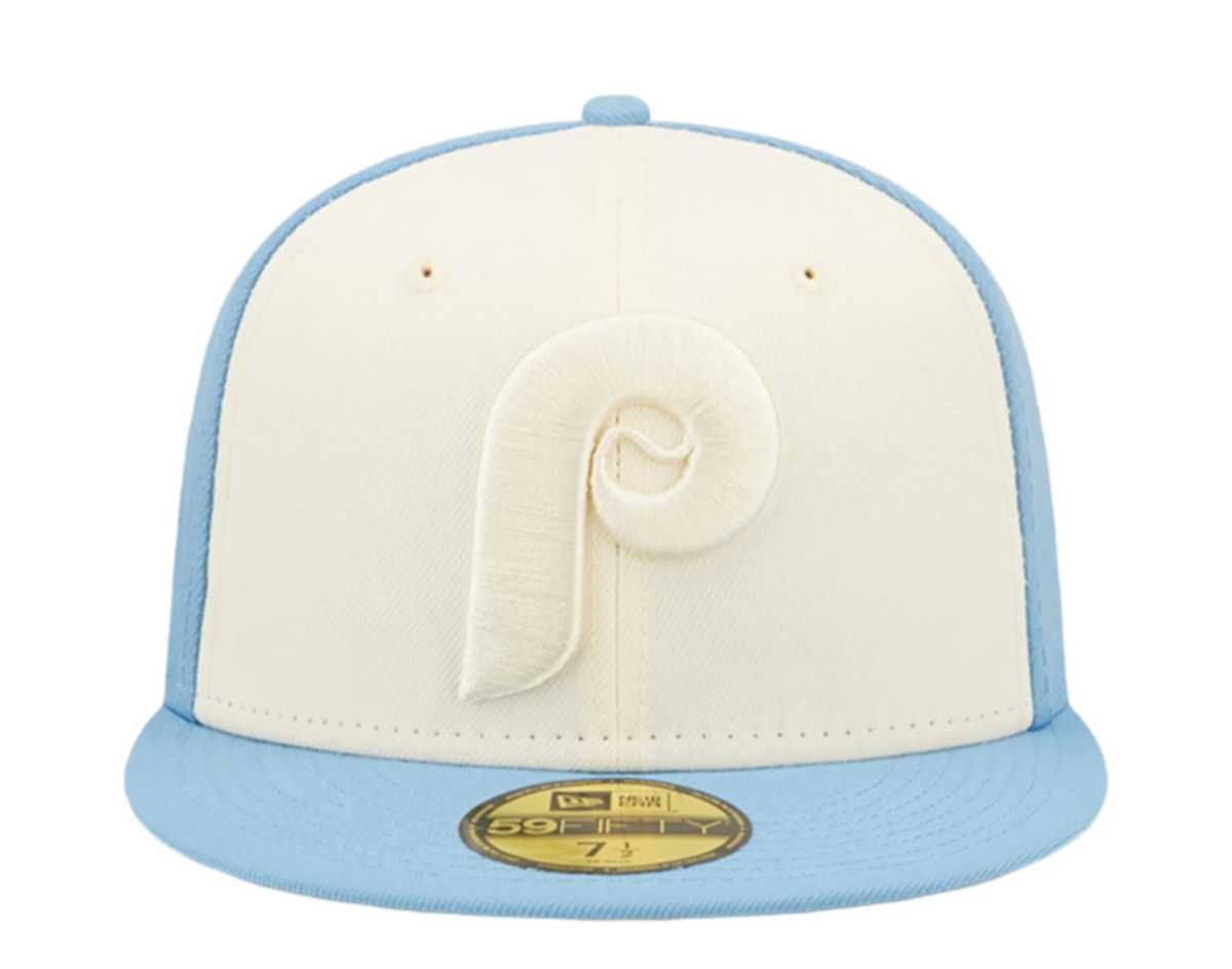 New Era Philadelphia Phillies 2-Tone 59Fifty Fitted Hat-Blue/Cream product image 2, provided for visual reference and