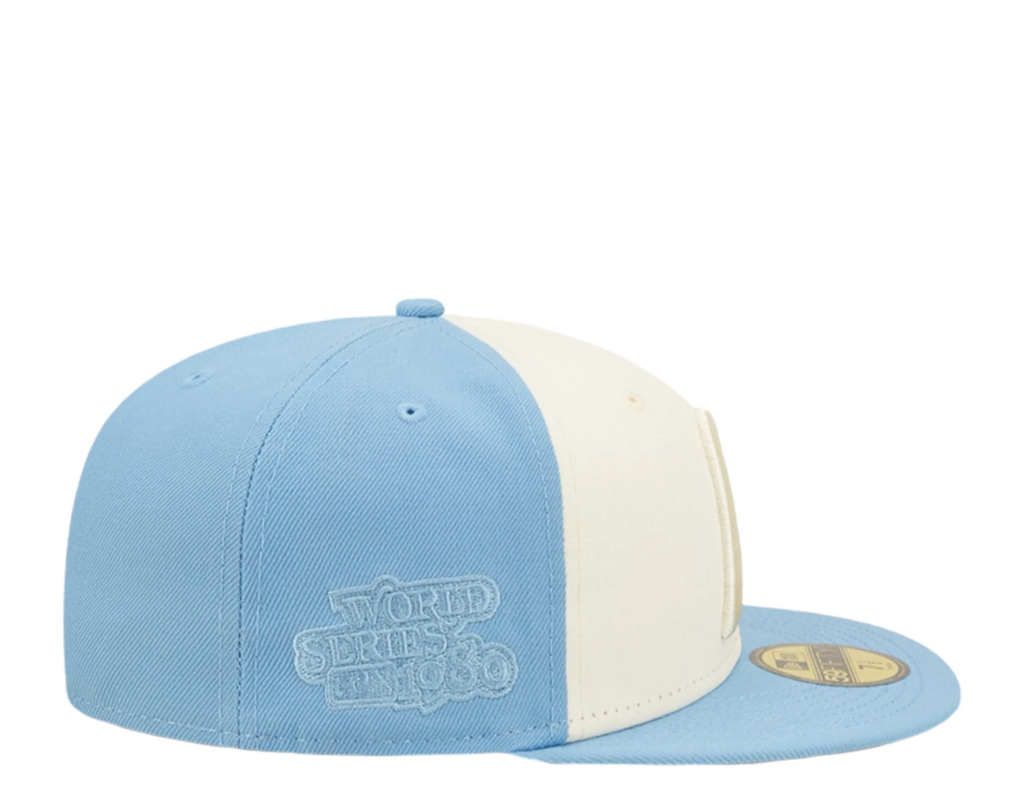 New Era Philadelphia Phillies 2-Tone 59Fifty Fitted Hat-Blue/Cream product image 3, provided for visual reference and