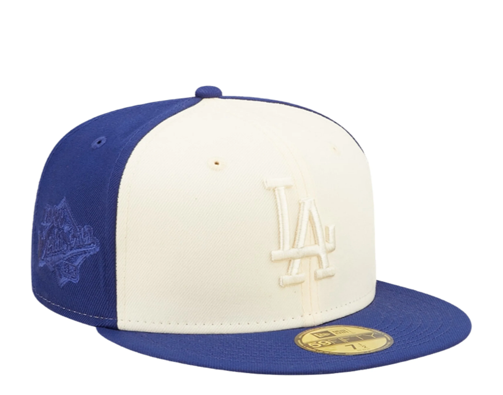 New Era Los Angeles Dodgers 2-Tone 59Fifty Fitted Hat-Blue/Cream product image 2, provided for visual reference and product