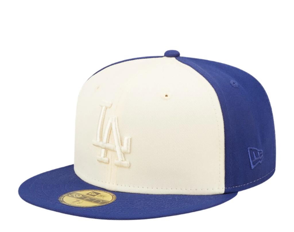 New Era Los Angeles Dodgers 2-Tone 59Fifty Fitted Hat-Blue/Cream product image 1, provided for visual reference and product