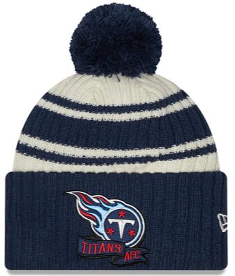 New Era Tennessee Titans Cold Weather Pom Knit product image 1, provided for visual reference and product detail review