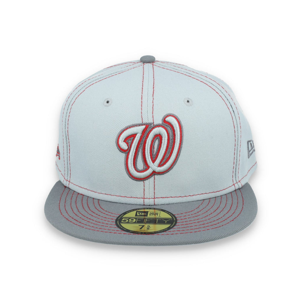 New Era Washington Nationals Gray Pop 59FIFTY Fitted Hat- Gray product image 2, provided for visual reference and product