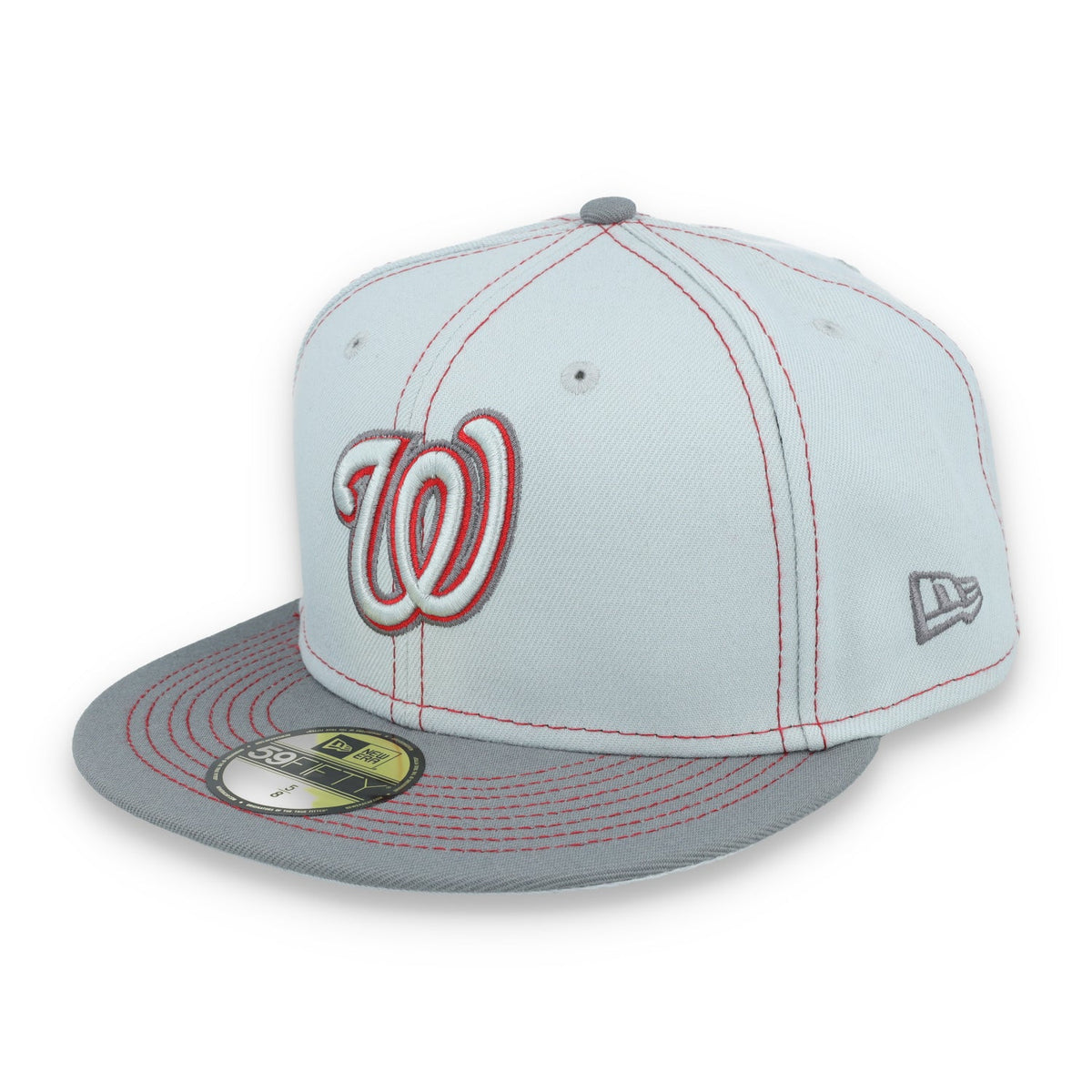 New Era Washington Nationals Gray Pop 59FIFTY Fitted Hat- Gray product image 3, provided for visual reference and product