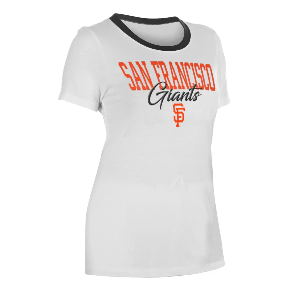 New Era Women San Francisco Giants Ringer Scoop Logo-White product image 3, provided for visual reference and product detail