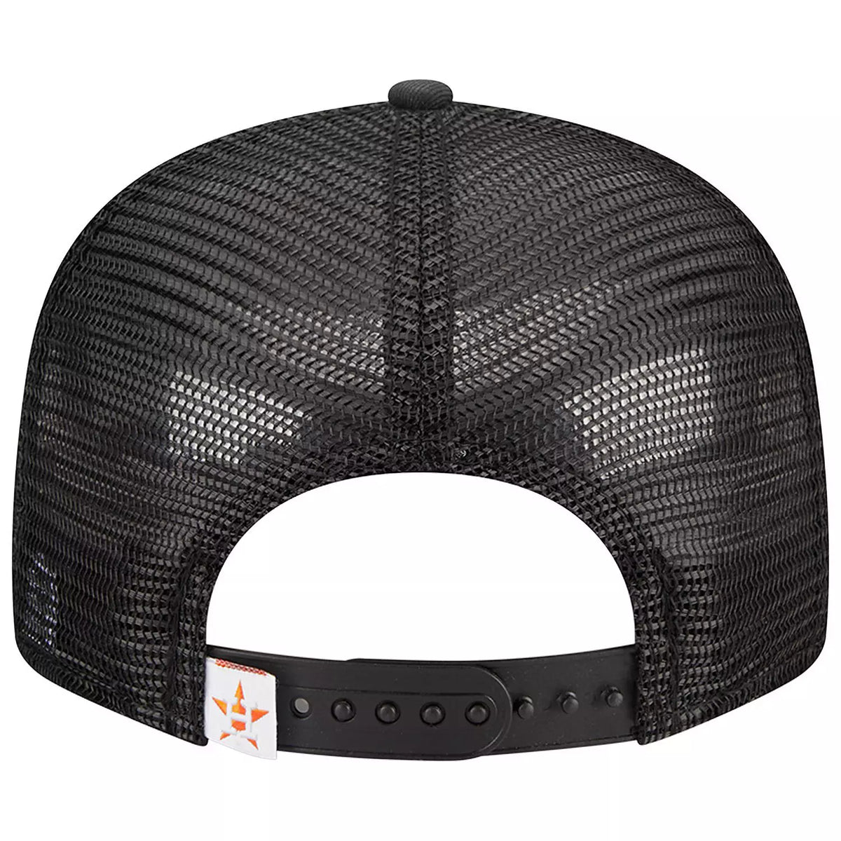 New Era Houston Astros Woodland Trucker 9FIFTY Snapback-Camo/Black product image 4, provided for visual reference and