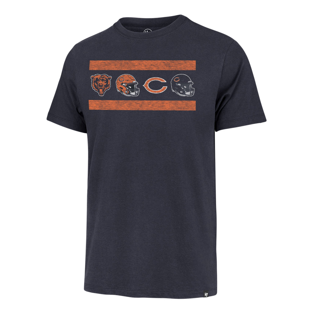 Chicago Bears '47 Navy Four Logos T-Shirt product image 1, provided for visual reference and product detail review