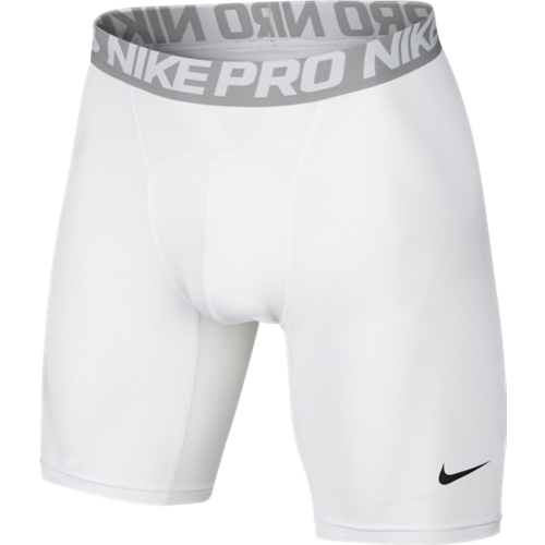 Nike Pro 6" Compression Shorts - White - Style 703084-100 product image 1, provided for visual reference and product detail