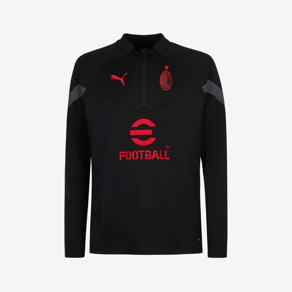 Puma AC Milan 1/4 Zip Long-sleeve Training 22/23-Black/Red product image 1, provided for visual reference and product detail