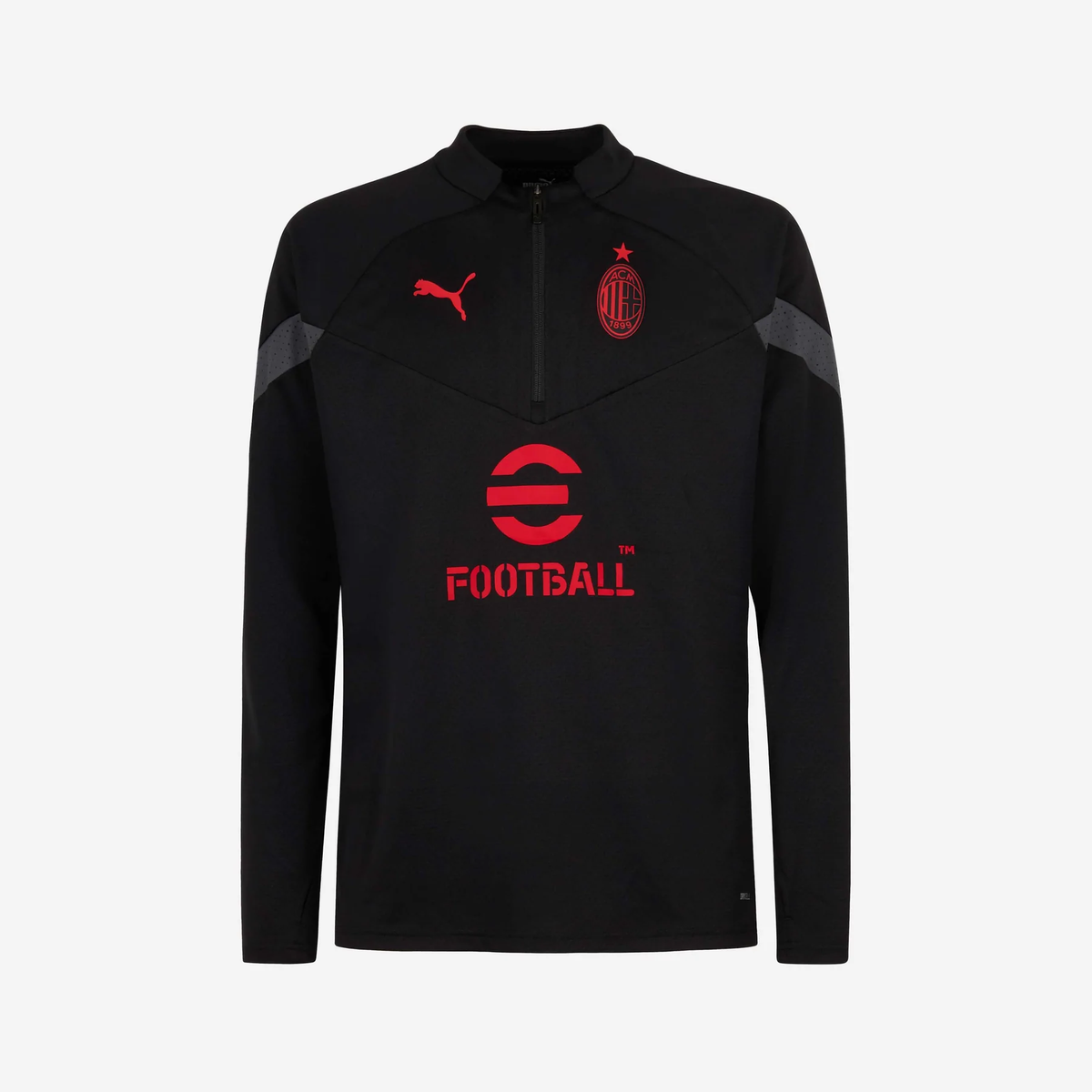Puma AC Milan 1/4 Zip Long-sleeve Training 22/23-Black/Red product image 1, provided for visual reference and product detail