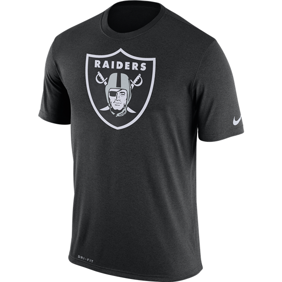 NIKE OAKLAND RAIDERS SHORT SLEEVE T-Shirt - BLACK product image 1, provided for visual reference and product detail review