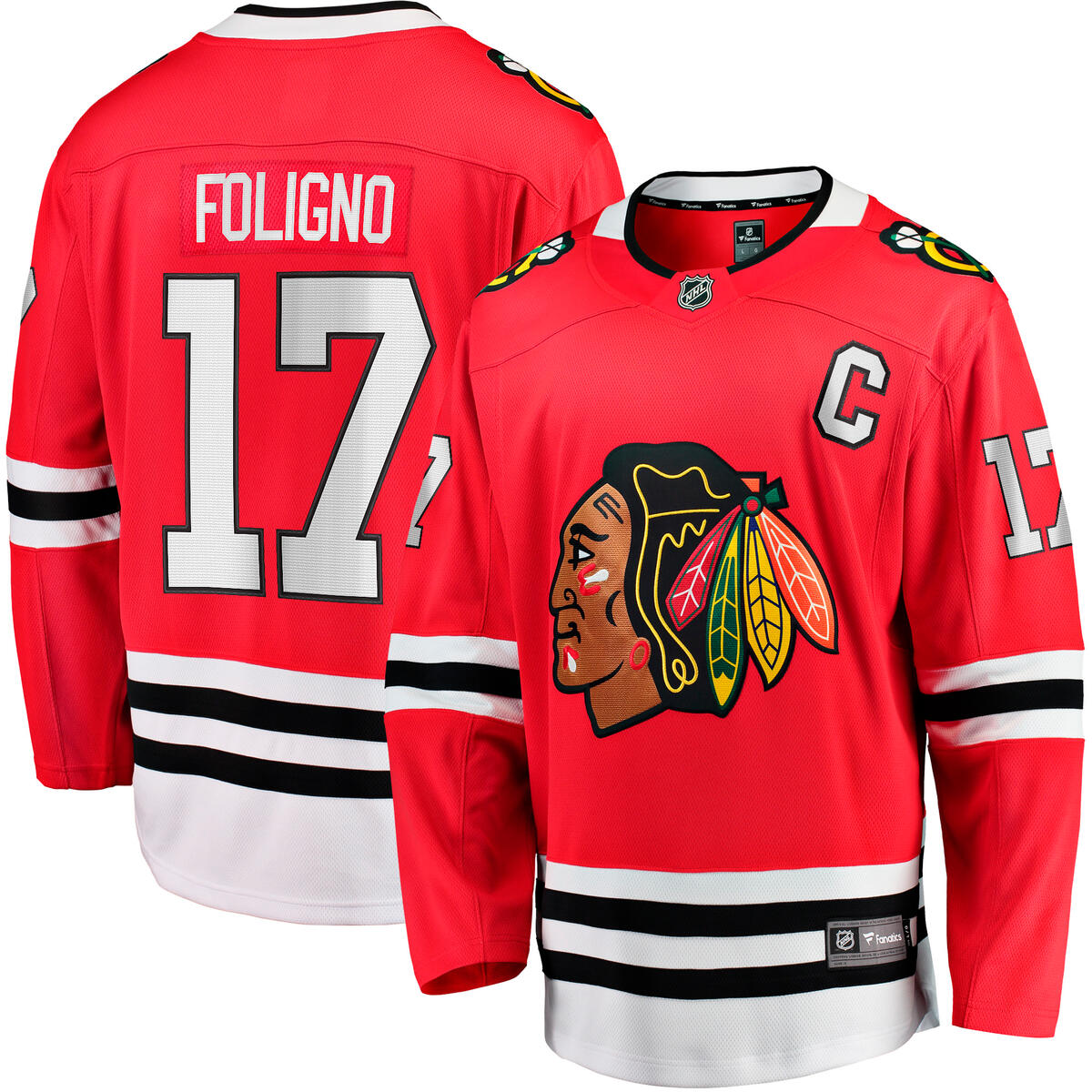 Nick Foligno Chicago Blackhawks Fanatics Red Home Breakaway Men Jersey product image 1, provided for visual reference and
