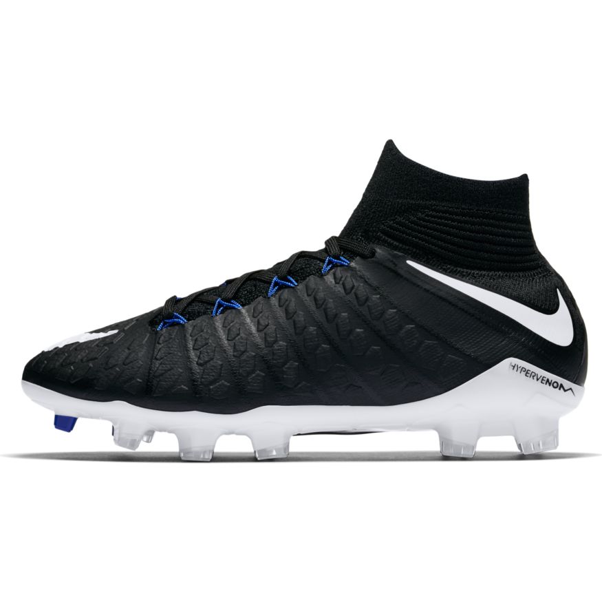Nike Youth Hypervenom Phantom III Dynamic Fit FG - Black/White product image 2, provided for visual reference and product