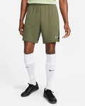 Nike Dri-FIT Academy Men Knit Soccer Shorts-MEDIUM OLIVE/NIGHT FOREST/WHITE product image 1, provided for visual reference