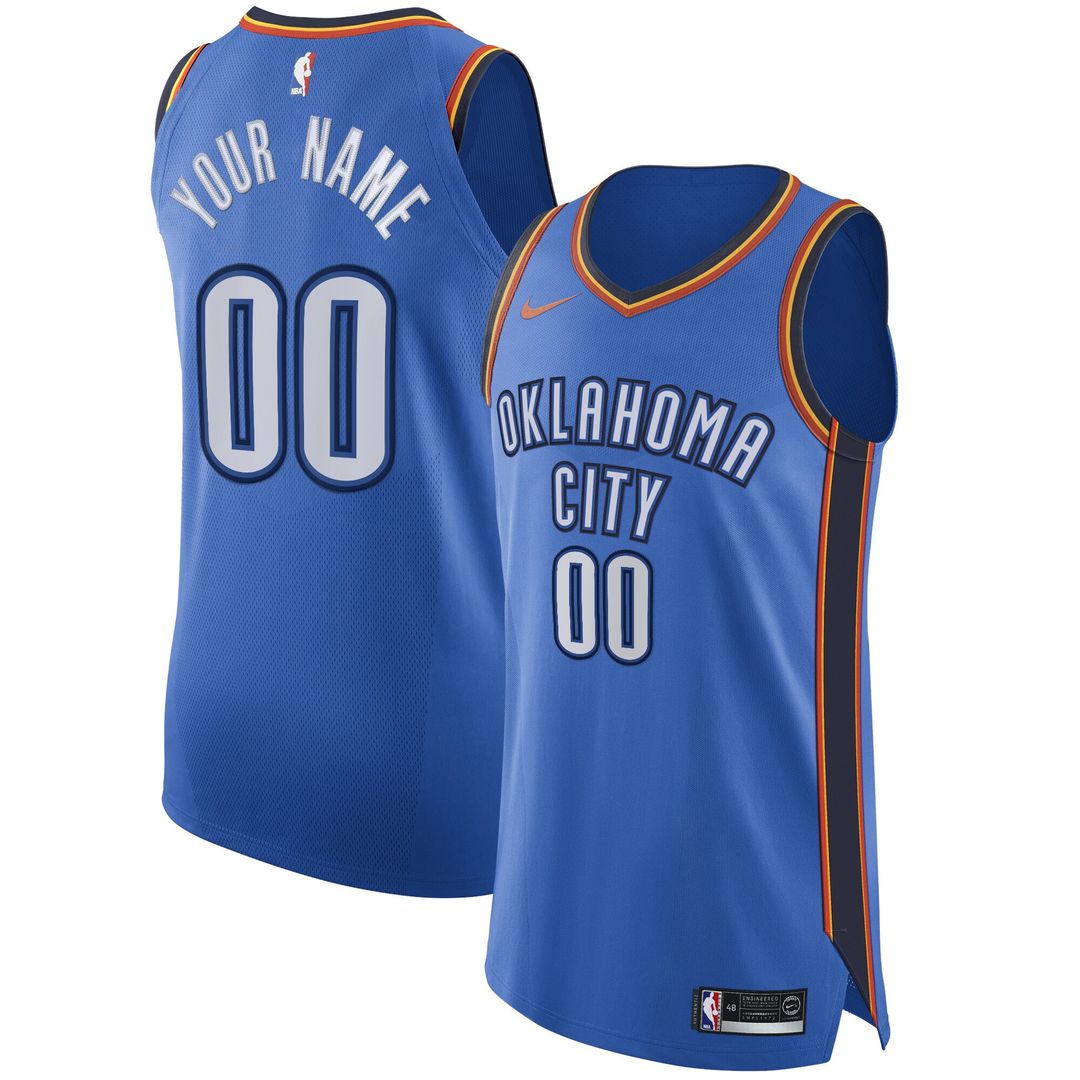 Oklahoma City Thunder Nike Authentic Custom Jersey Blue product image 1