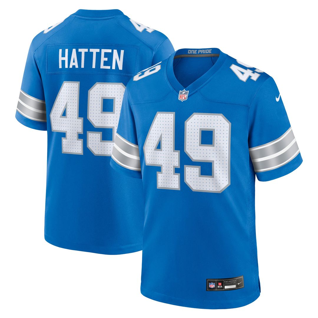 Detroit Lions Hogan Hatten Nike Blue Game Jersey product image 1