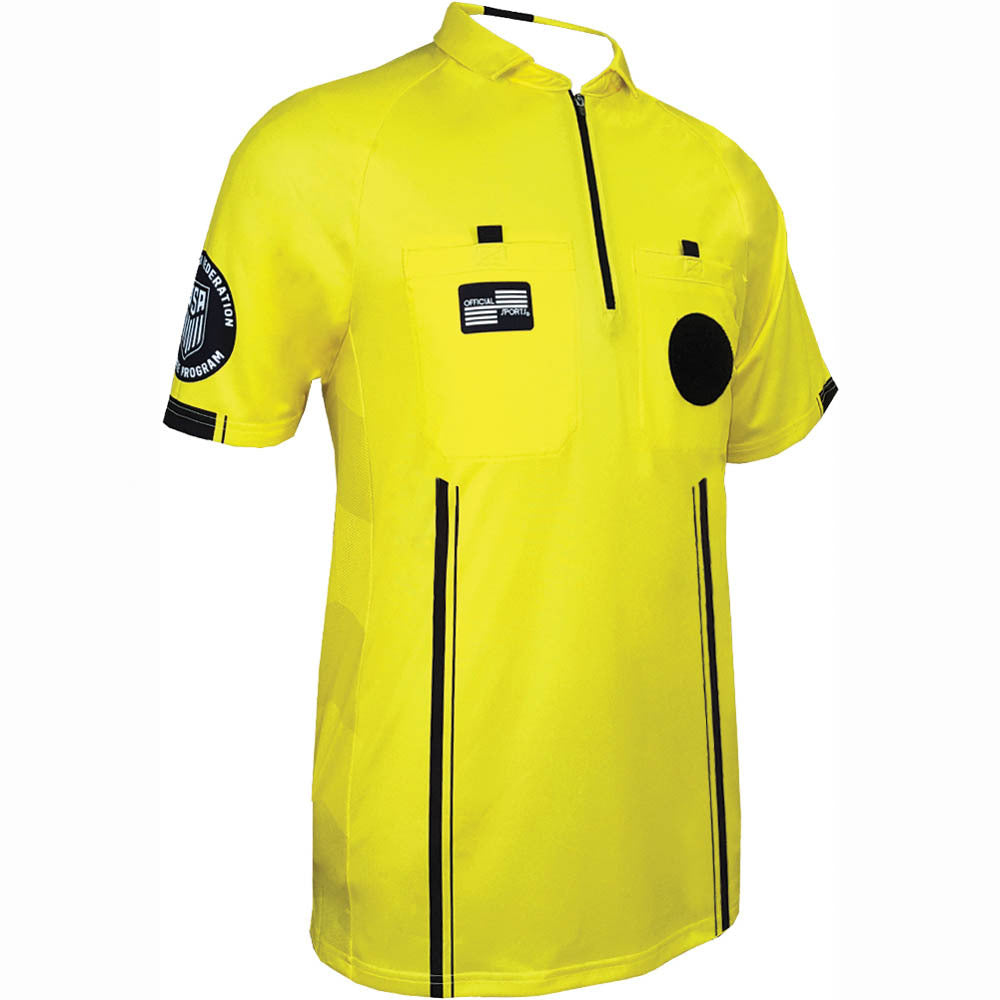 Official Sports Men USSF Pro Referee Jersey S/S-Yellow product image 2, provided for visual reference and product detail