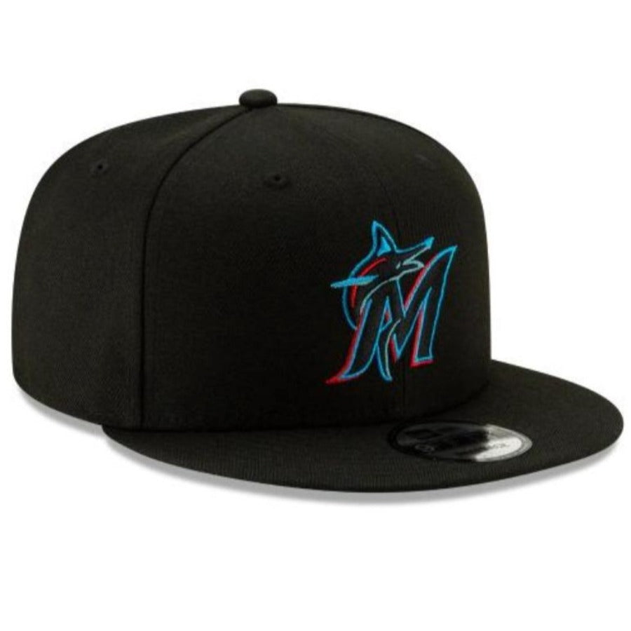 New Era Miami Marlins Team Color Basic 9FIFTY Snapback-Black product image 1, provided for visual reference and product