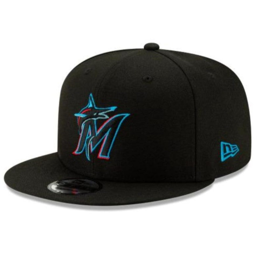 New Era Miami Marlins Team Color Basic 9FIFTY Snapback-Black product image 2, provided for visual reference and product