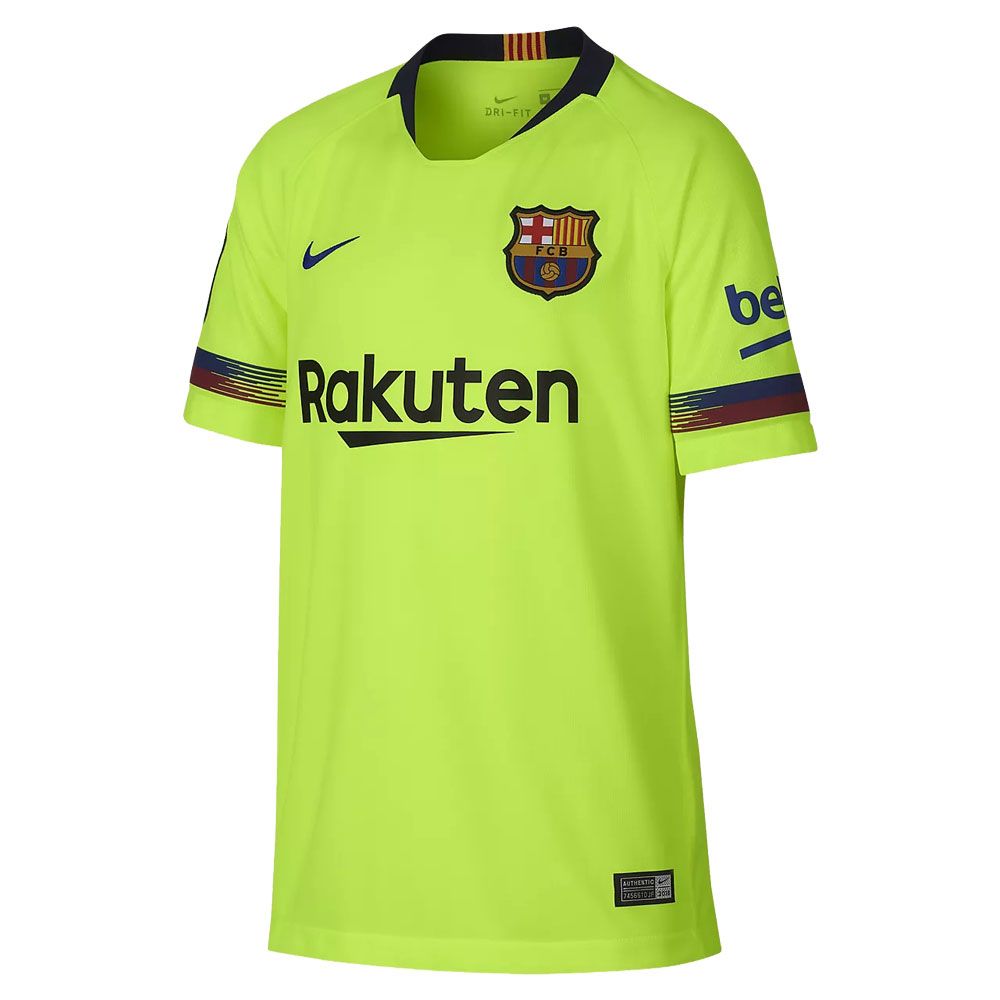 Nike Youth FC Barcelona Stadium Away Jersey 18/19 product image 1, provided for visual reference and product detail review