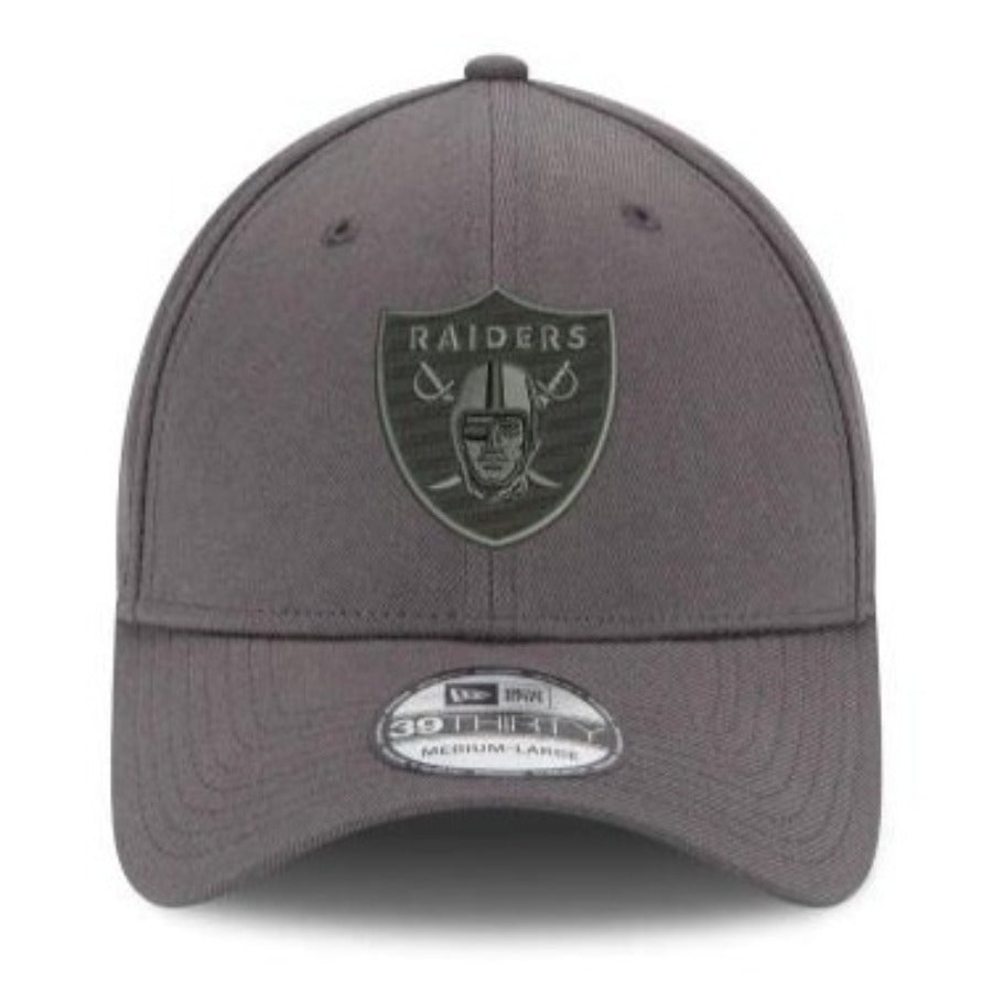 Las Vegas Raiders New Era 39THIRTY Flex Hat - Graphite product image 3, provided for visual reference and product detail