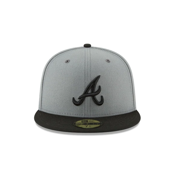 New Era Atlanta Braves Basic Collection 59Fifty -Grey/Black product image 2, provided for visual reference and product
