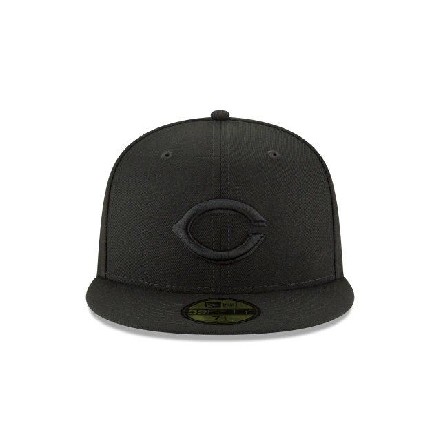 Cincinnati Reds NEW ERA BASIC 59FIFTY FITTED-BLACK/BLACK product image 2, provided for visual reference and product detail