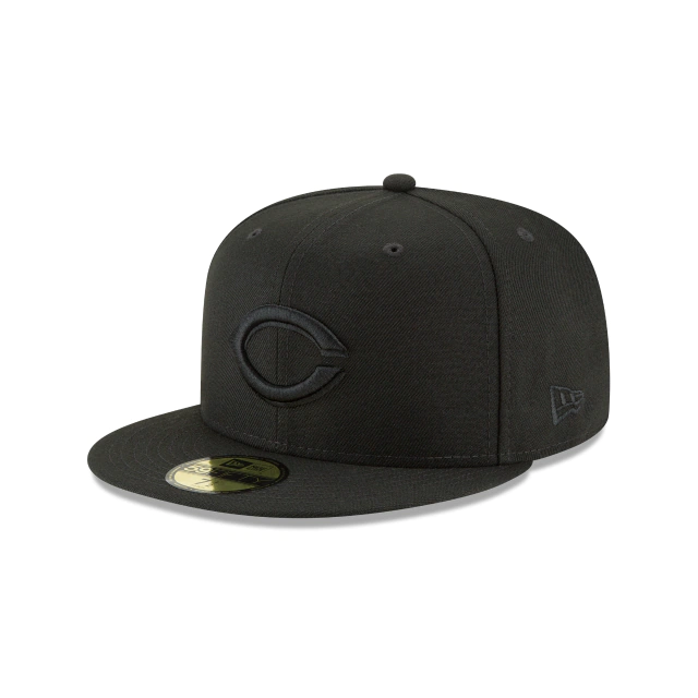 Cincinnati Reds NEW ERA BASIC 59FIFTY FITTED-BLACK/BLACK product image 1, provided for visual reference and product detail