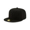 San Diego Padres New Era Basic Collection Fitted 59Fifty-Black On Black product image 1, provided for visual reference and