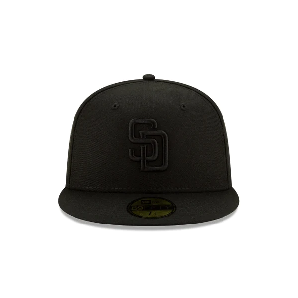 San Diego Padres New Era Basic Collection Fitted 59Fifty-Black On Black product image 2, provided for visual reference and