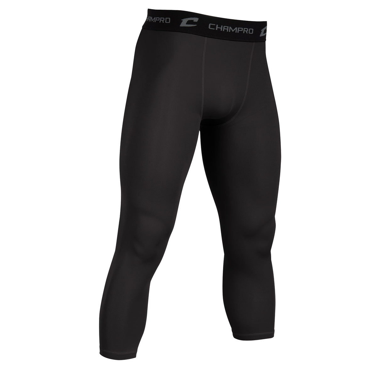 Champro 3/4 Length Compression Tight Pants- Black product image 1, provided for visual reference and product detail review