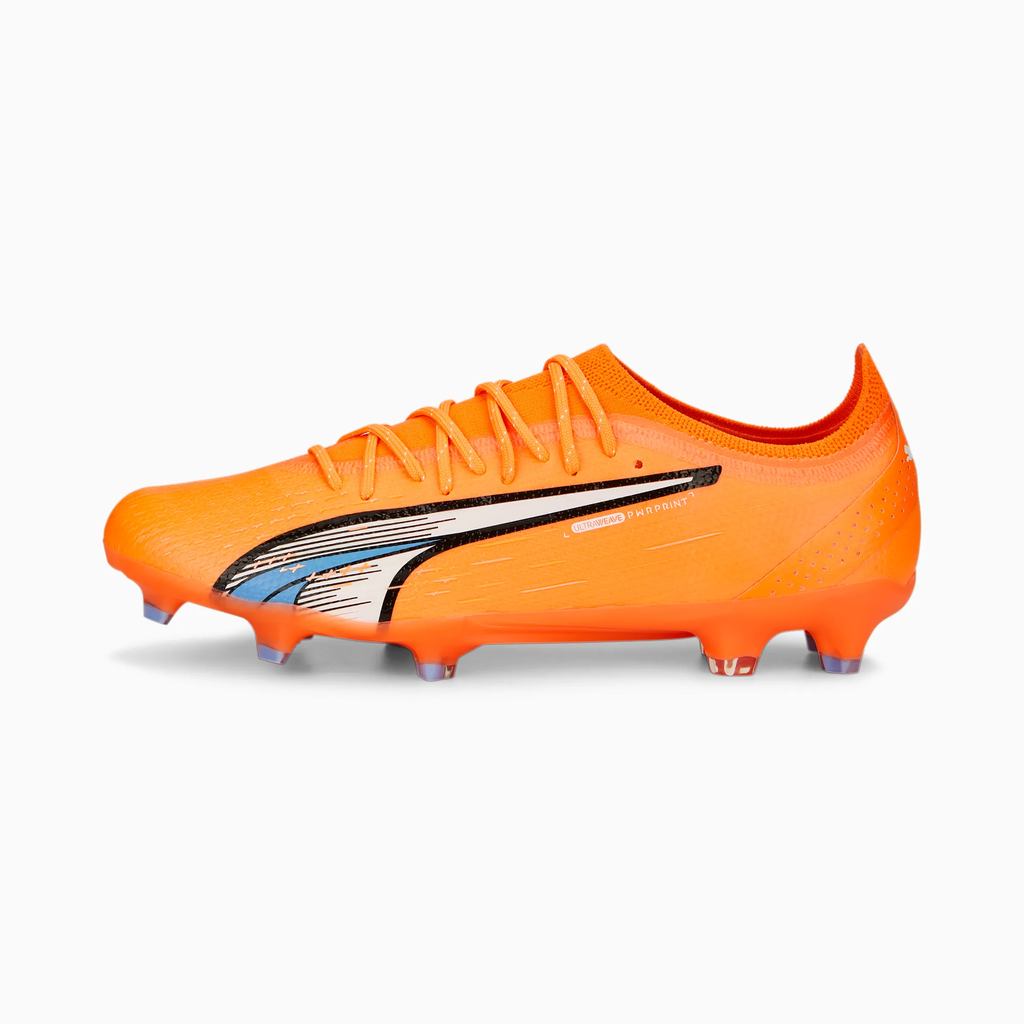 Puma Ultra Ultimate FG-Orange-White-Blue Glimmer product image 2, provided for visual reference and product detail review
