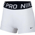 Nike Pro Women 3" Training Shorts - White/Black/Black product image 1, provided for visual reference and product detail